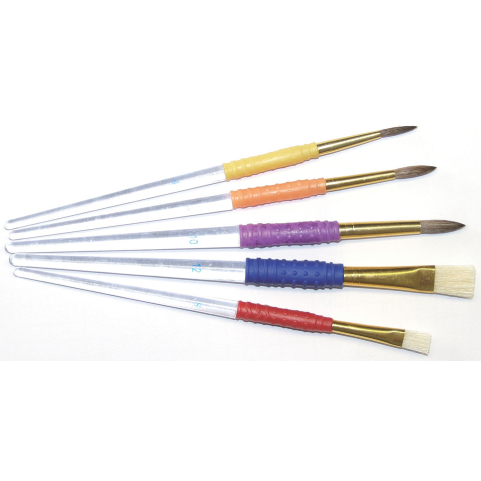 Pinsel, Pinselset, bunte Griffe, Flachpinsel, Farbenpinsel set