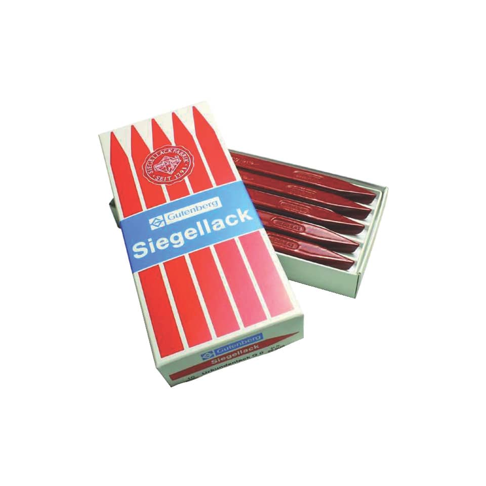 Siegelrack, Siegellack, Lackblock, Kunststoffbox, Rot