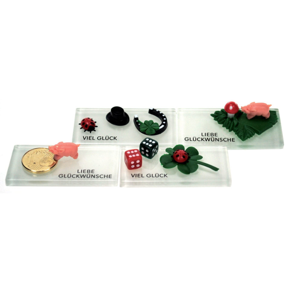 Schmuckschild, Glückwunschkarte, Motivfiguren, Münzhalter, Puzzleteile