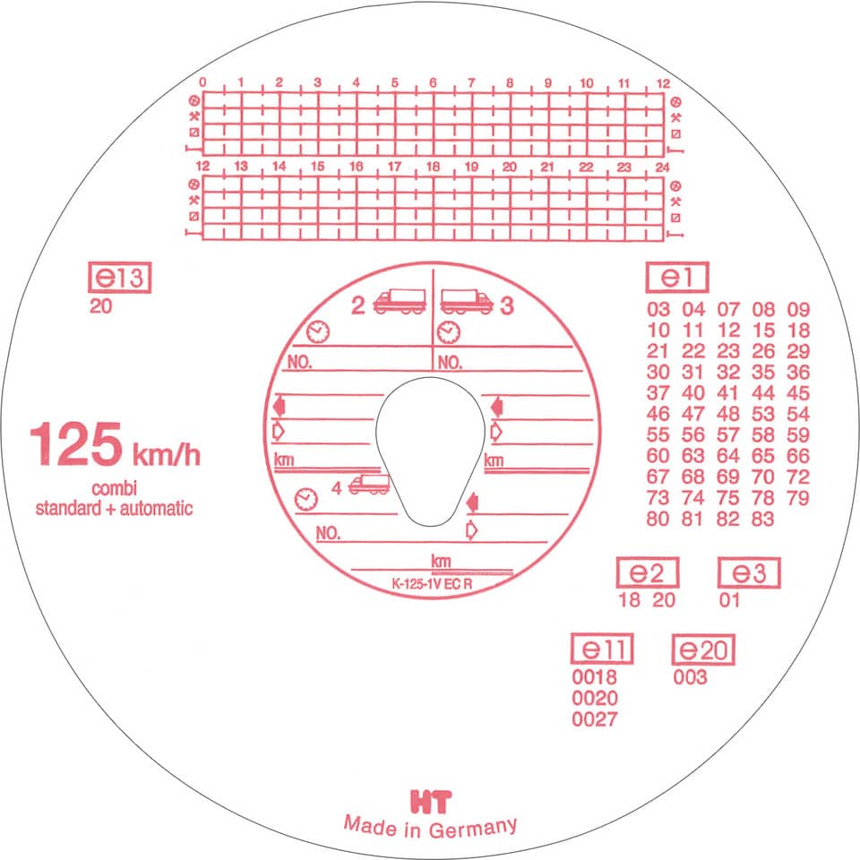 125 km/h, combI standard + automatic, tacho label, made in Germany, e13 label