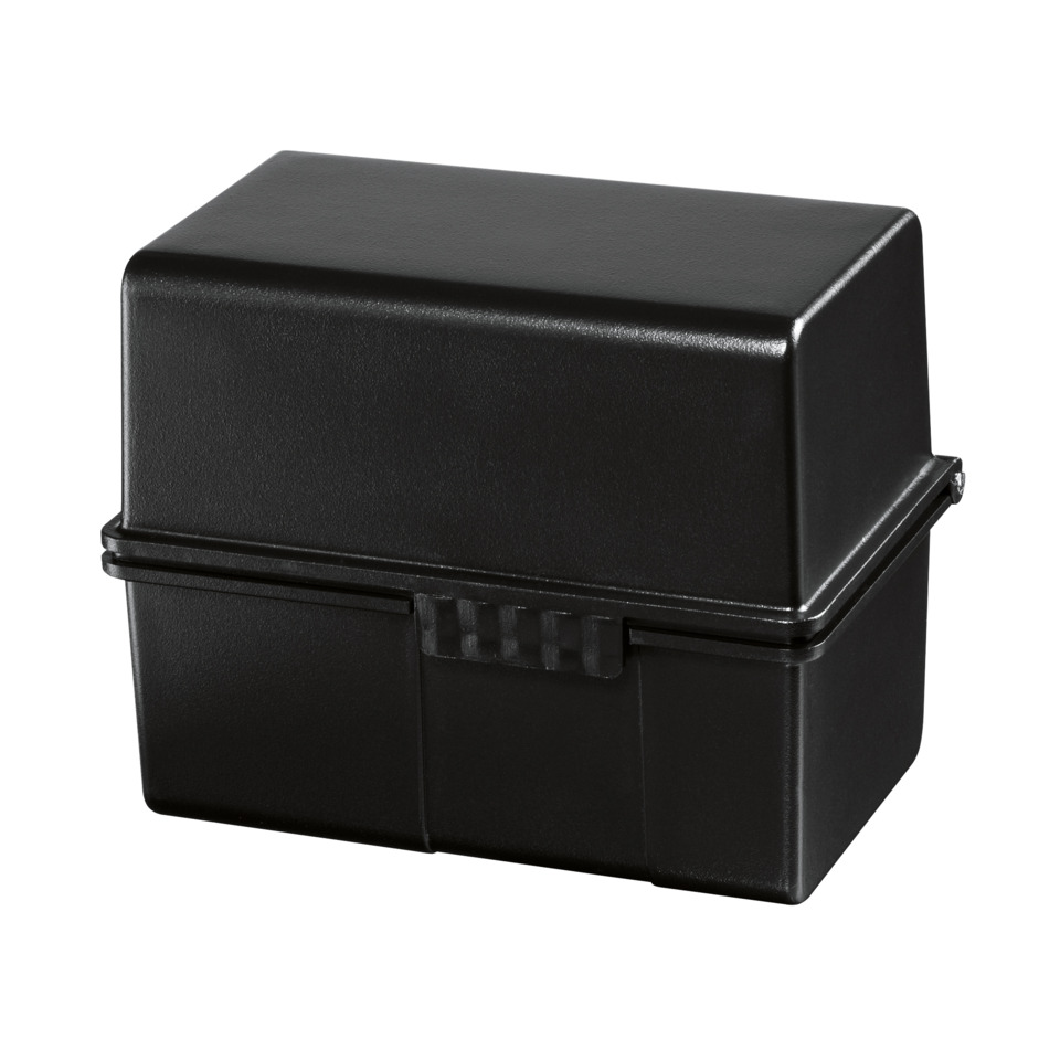Kunststoffbox, Aufbewahrungsbox, Kofferform, Schwarz, Deckelbox