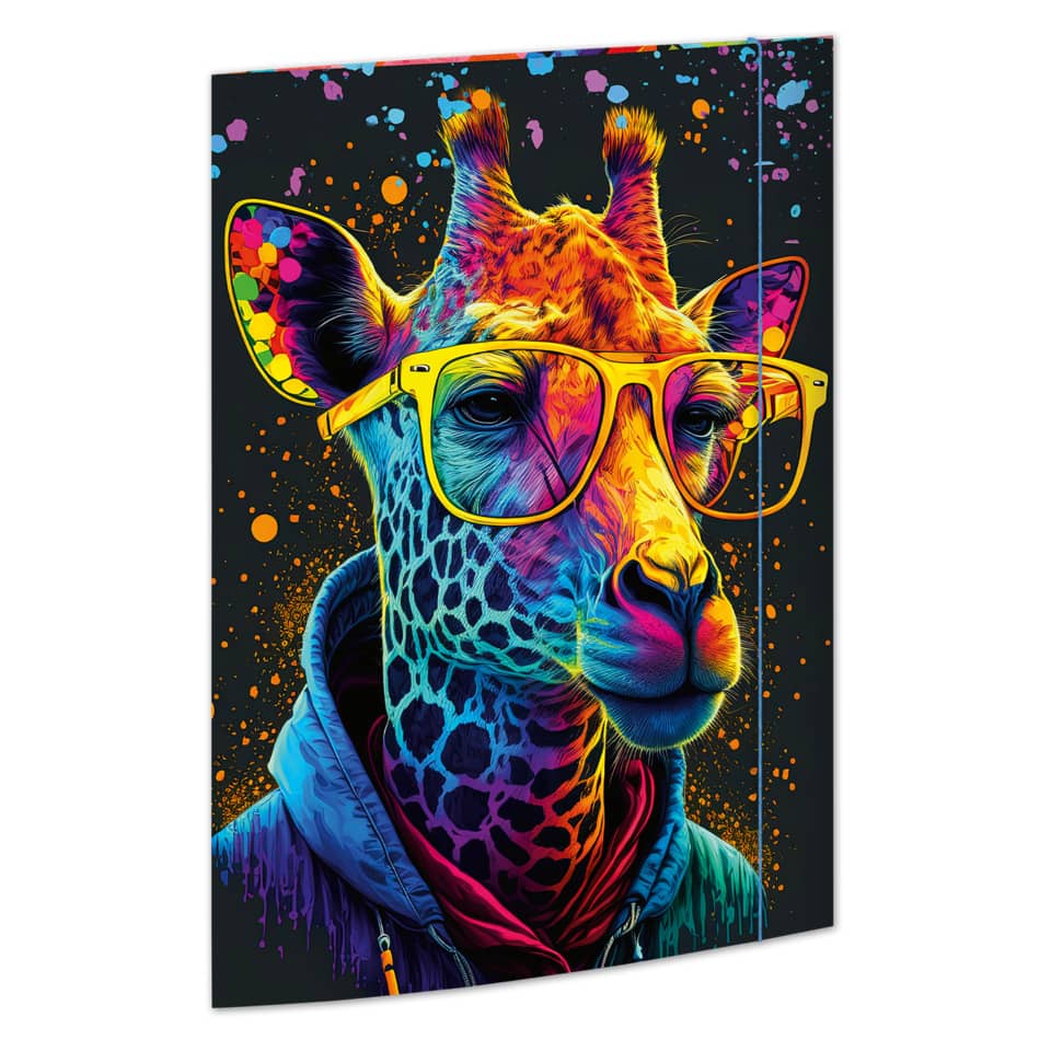 Giraffe, Brille, Kunstprint, Wandbild, Hochglanz