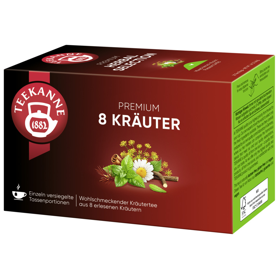 Kräutertee, 8 Kräuter, Premium, Kräutertee-Verpackung, Teebeutel