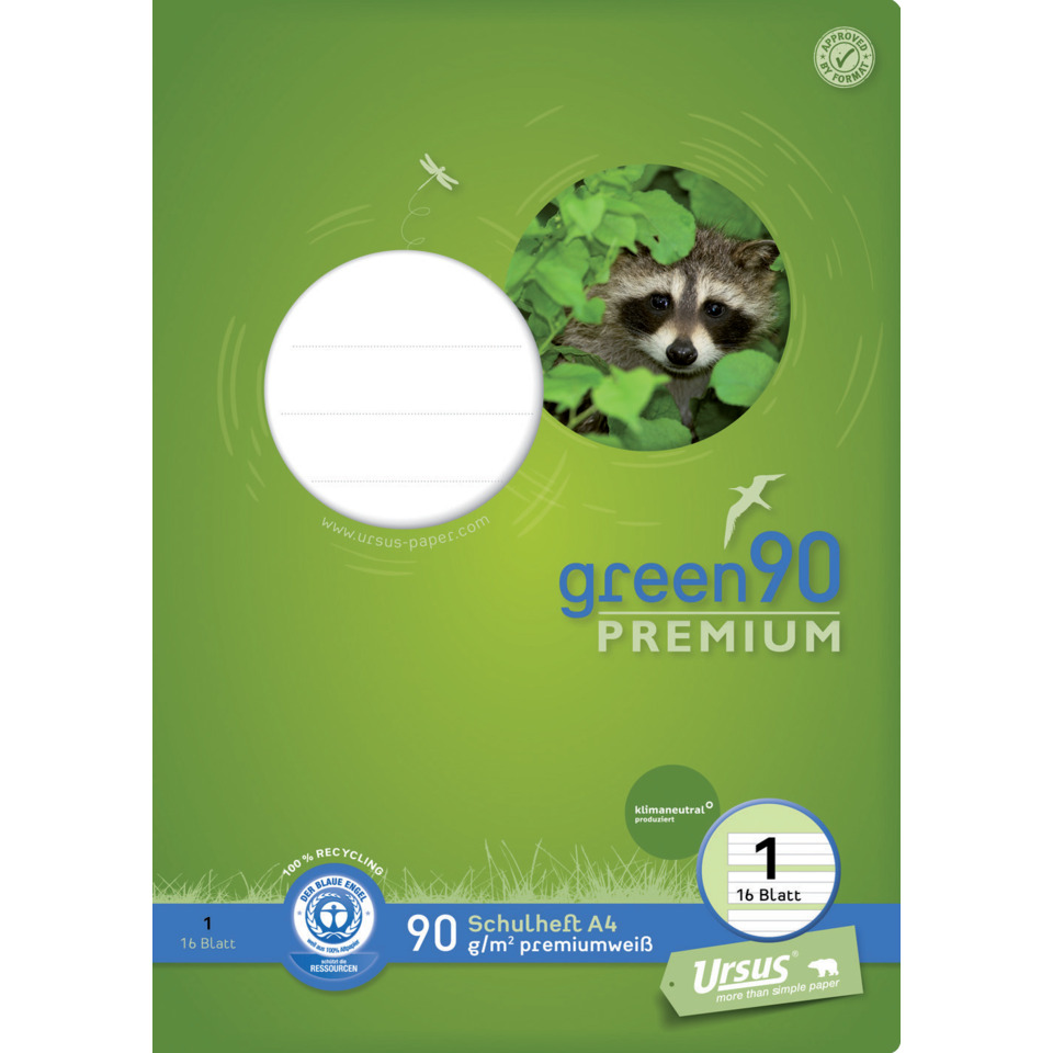 Papier, A4, Schule, Schulheft, Vorderseite Grün