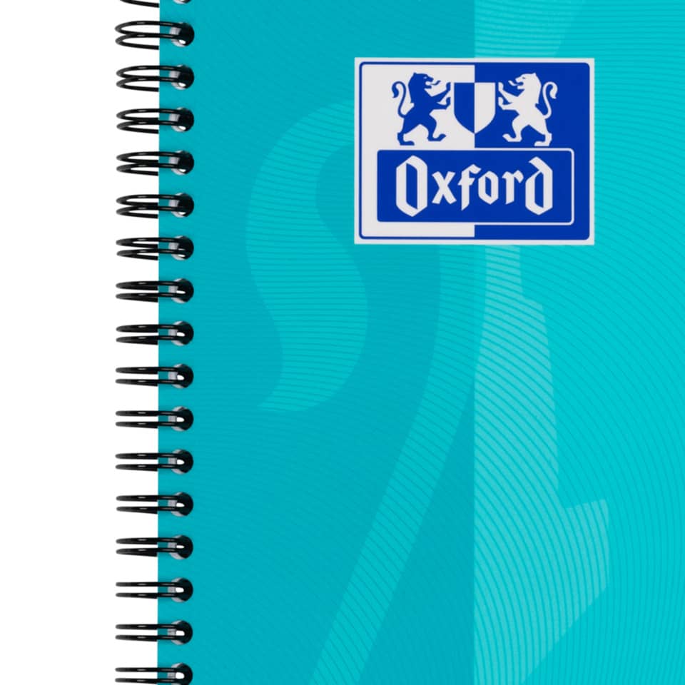 Oxford notizbuch, Spiralbindung, Türkise Einband, blaues Logo, Notizbuch