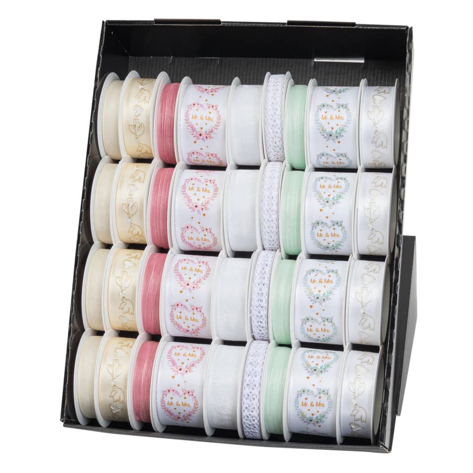 Ribbon-Set, Dekorbanden, Hochzeitsbänder, Satinband, Sortierte Farben