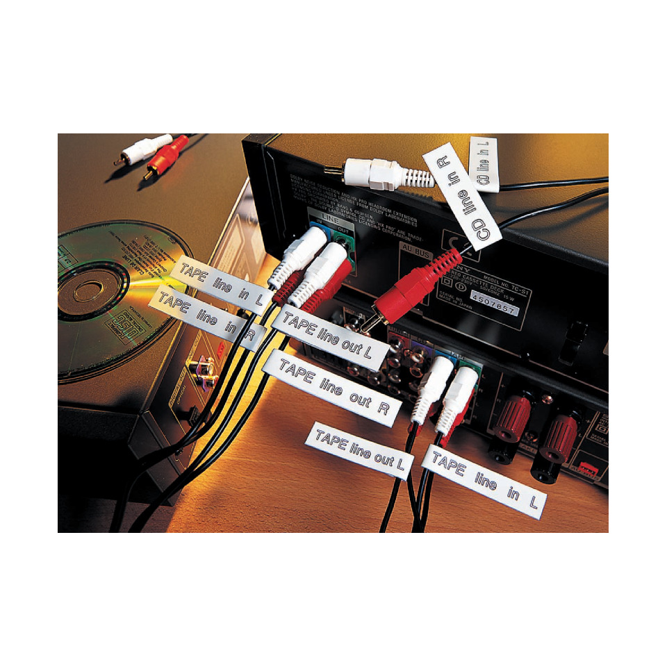 AV-empfänger, RCA-Kabel, Kabelbeschriftung, Tape in, Line out