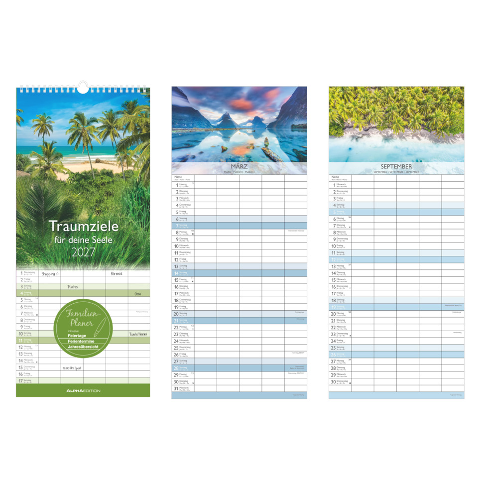 Kalender, Monatskalender, Wandkalender, Strandbild, Tagesplaner