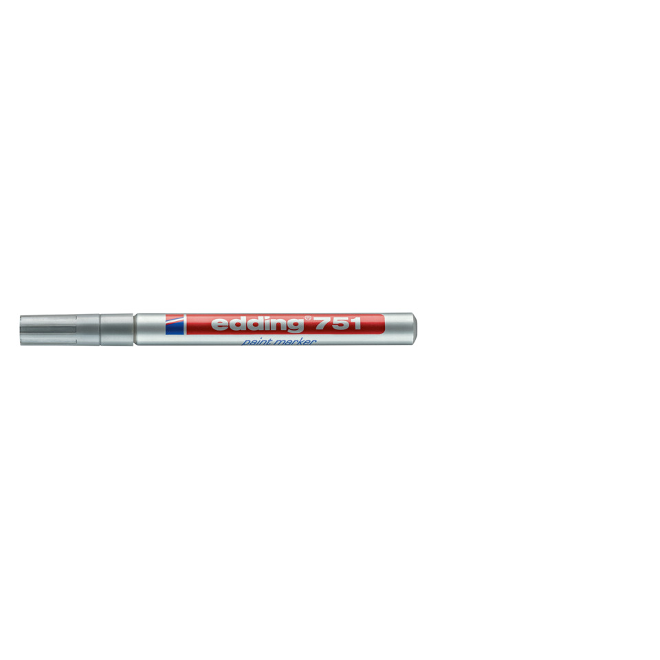 paint marker, edging 751, silberfarbener marker, roter aufkleber, marker pen
