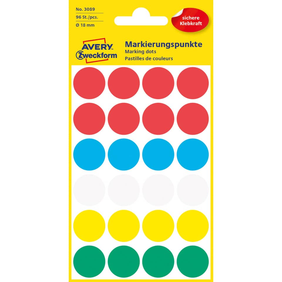 Markerpunkte, Farbpunkte, Aufkleberbogen, Bunte Punkte, Punkt-Set