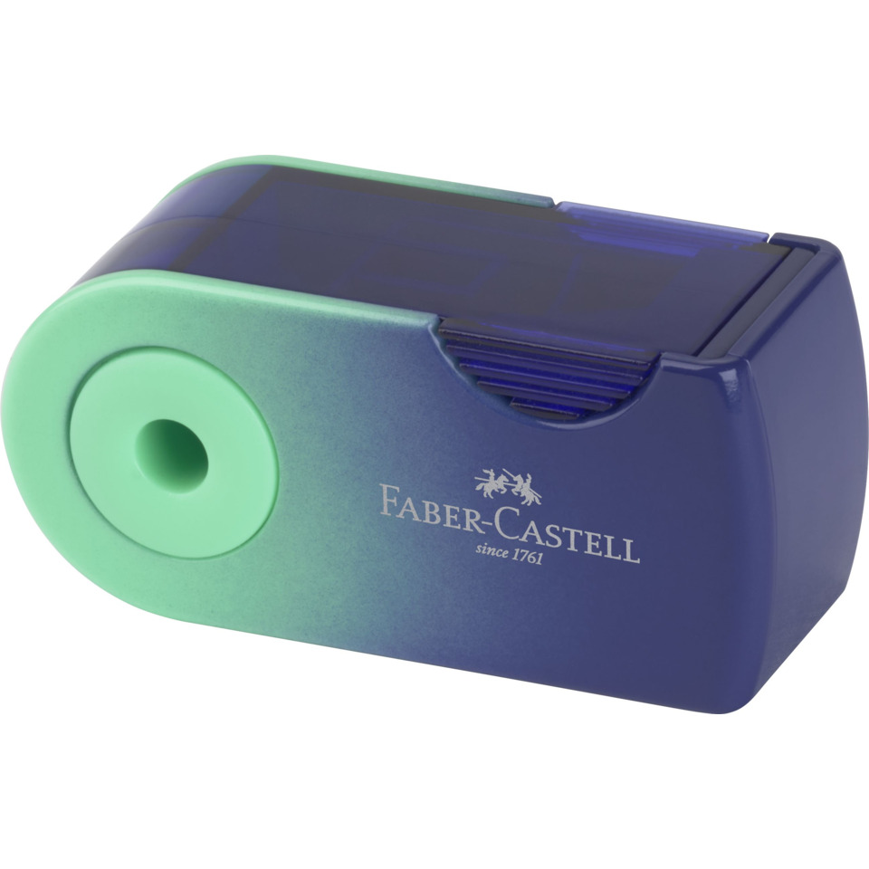 Bleistiftspitzer, Kunststoff, Blau, Grün, Faber-Castell