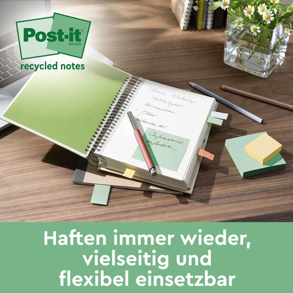 Notizbuch, Spirale, Klebezettel, Stift, Post-it