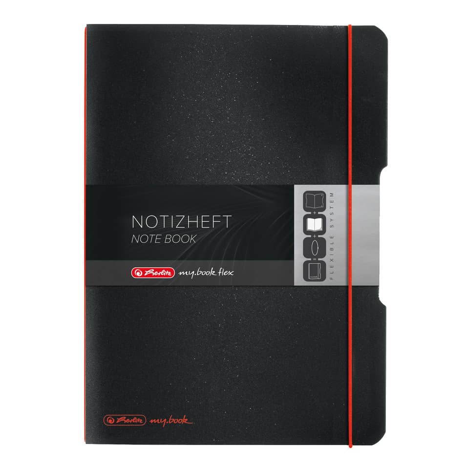 Notizbuch, Notebook, Schwarzes Cover, Gummiband, Papelband