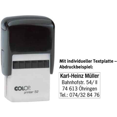 Printer 52 mit Stempelplatte individuell, 5 Zeilen COLOP P52P