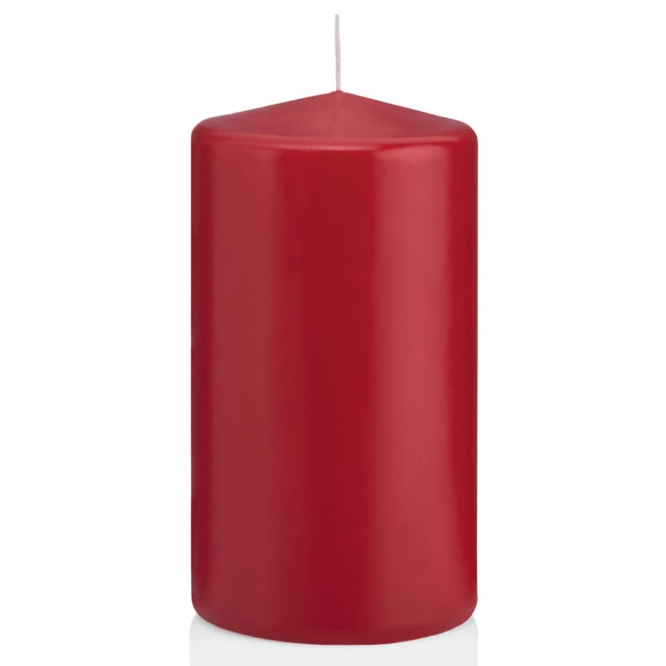 Kernige Kerze, Rote Kerze, Zylindrische Kerze, Stumpfe Oberseite, Stumpfen Rand