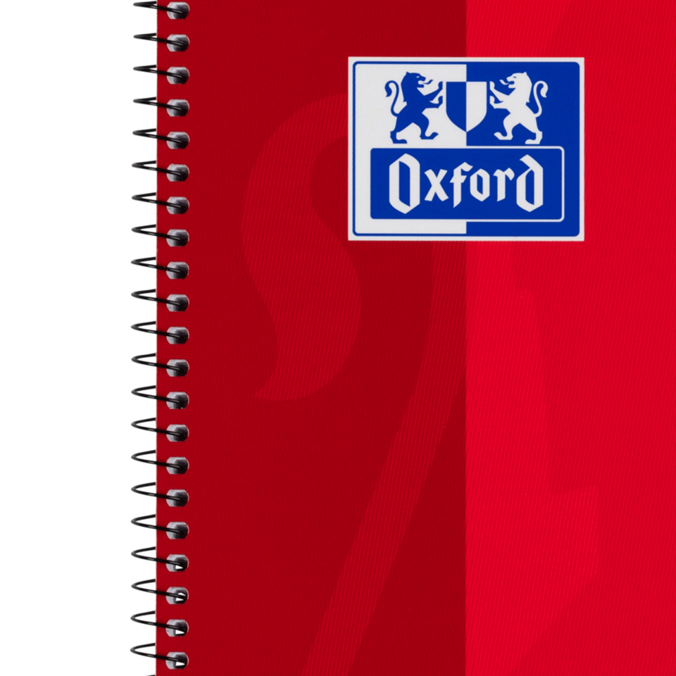 notebook, spiral bound, red, Oxford, marke etikett, Notizbuch, Oxford-Logo, rote Seite, Spiralbindung, Plakette/Label