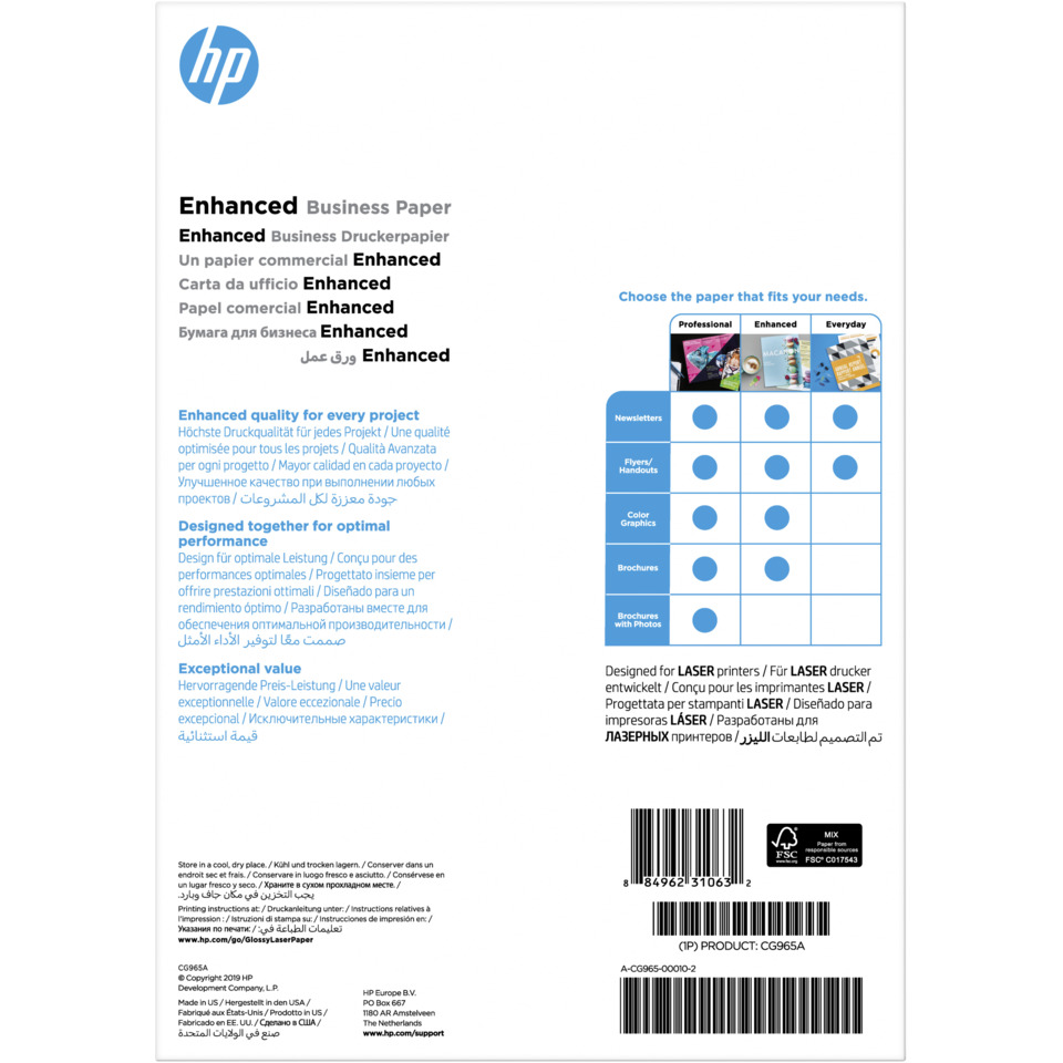 Büropapier, Enhanced Paper, Geschäftspapier, LASER-Drucker kompatibel, Farbige Grafiken, Kartonpapier, Büropapier, Druckerpapier, Schwarz-Weiß, A4