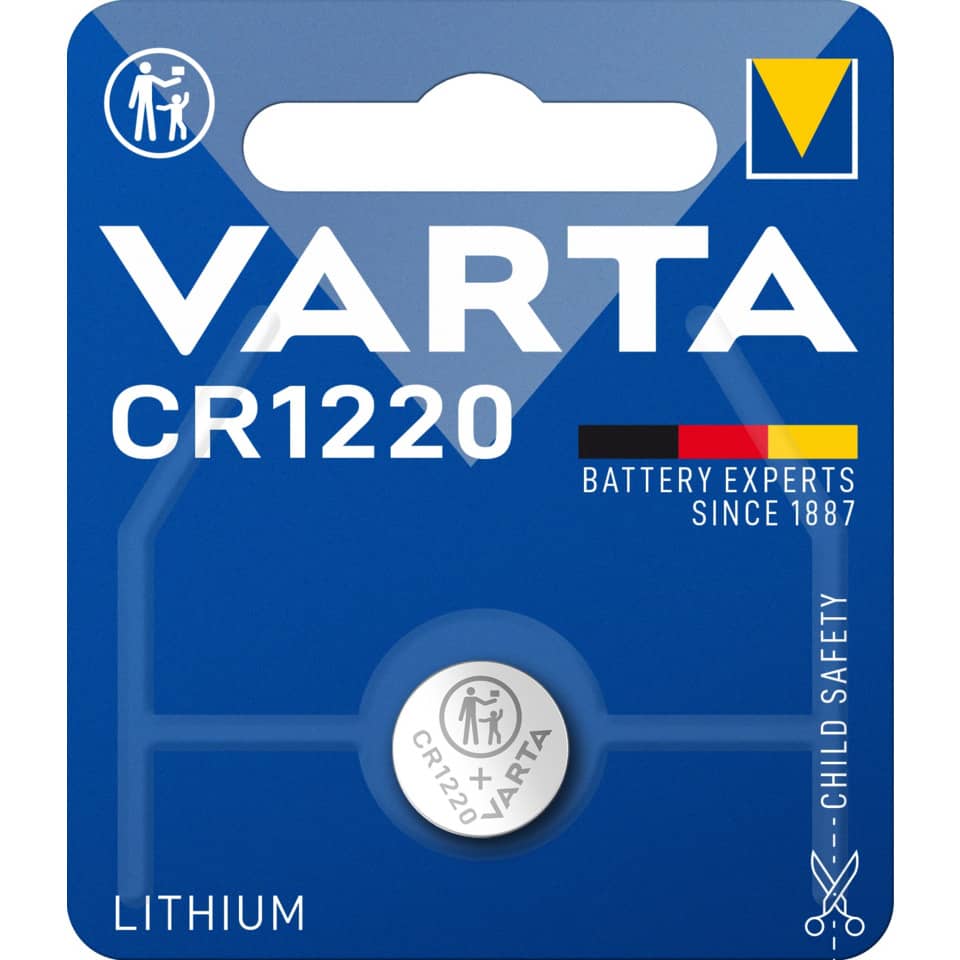 Lithium, Batterie, CR1220, Knopfzelle, Varta