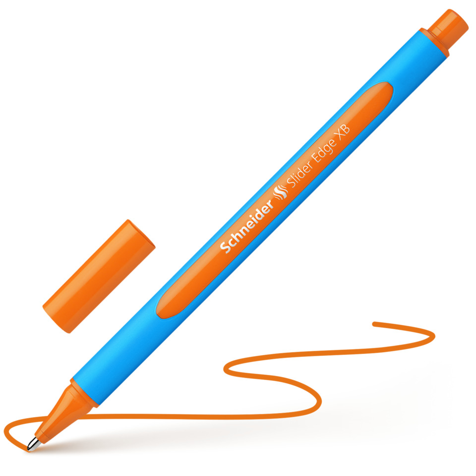 Kugelschreiber, Stift, Gummi-Spitze, orange, blau