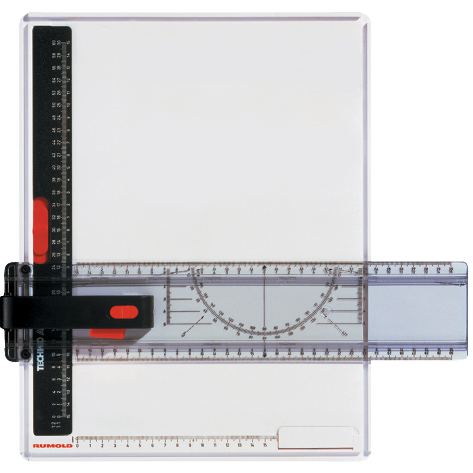 Zeichenplatte A4, Polysterol, inklusive Parallel-Zeichenschiene RUMOLD 352010