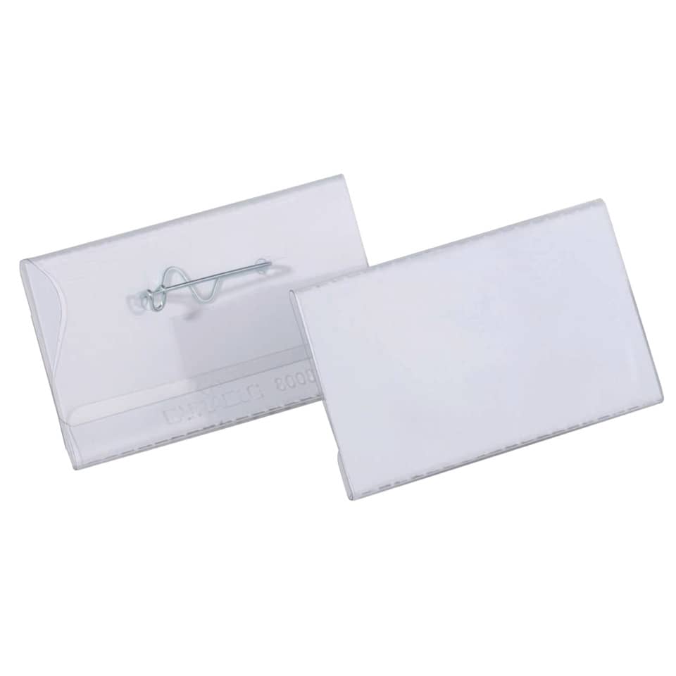 Namensschild mit Nadel, 75 x 40 mm, transparent, Kunststoff, 100 Stück DURABLE 8008 19 Computer, Elektronik, Laptop, PC