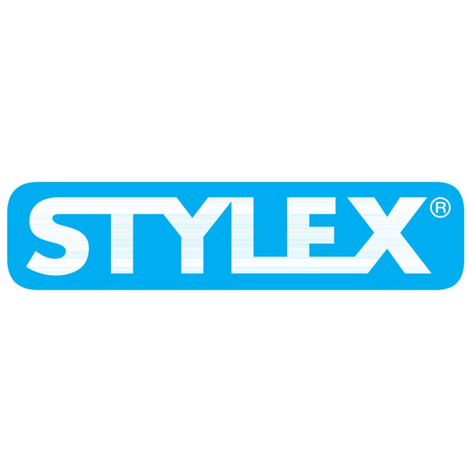 Logo,  Markenzeichen, blauer Hintergrund, weißer Text, STYLEX