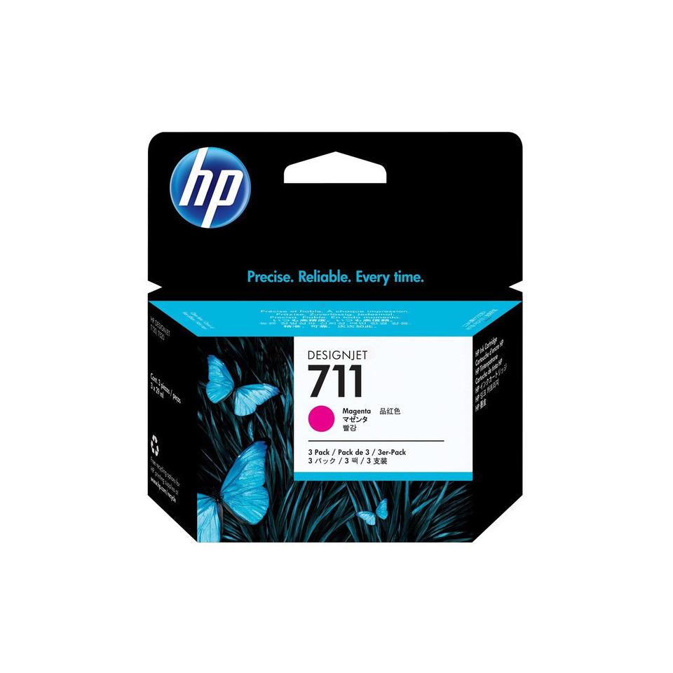 Tintenpaket, Magenta, HP Designjet 711, 3er Pack, Kassette
