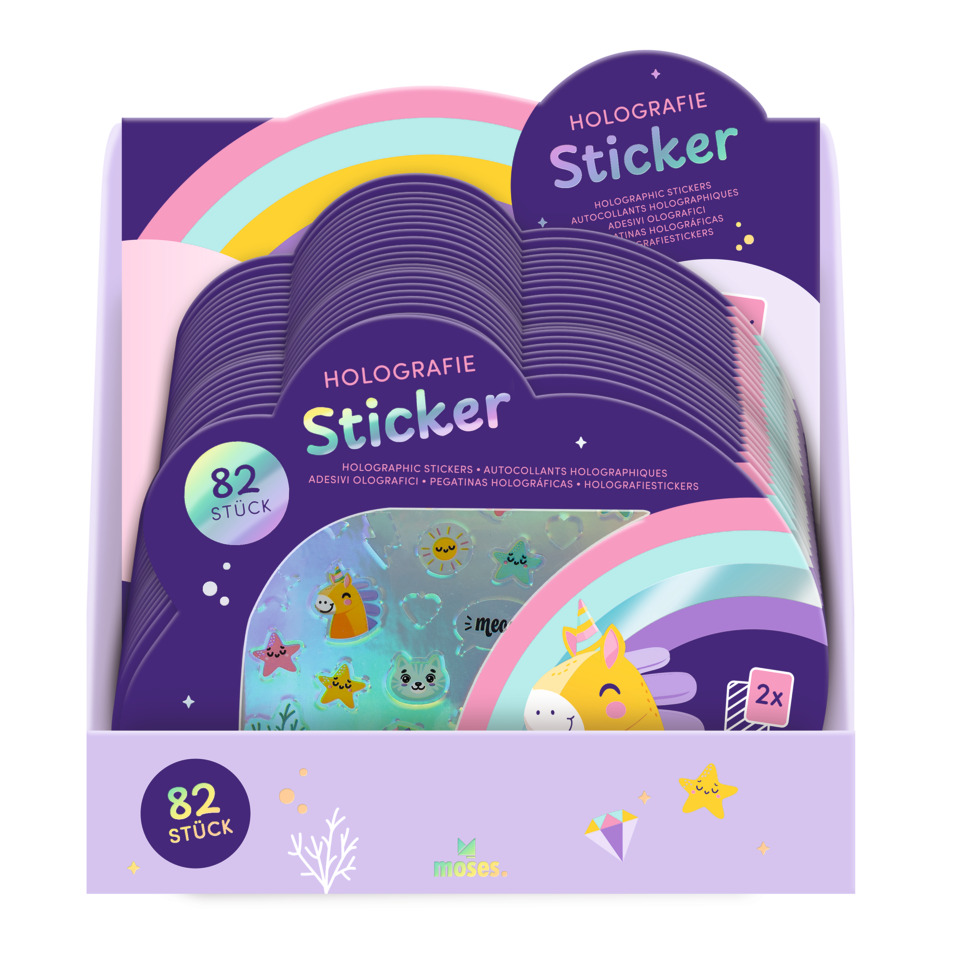 Sticker, Holografische, Untersetzer, Motiv Einhorn, 82 Stück