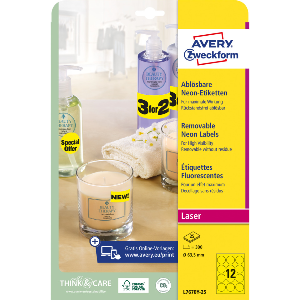 Neon-Labels, Removable labels, Laser, Motion, Blech, Neonetiketten, Entfernbare Etiketten, Lasertiketten, Votivkerze, Beauty Therapy