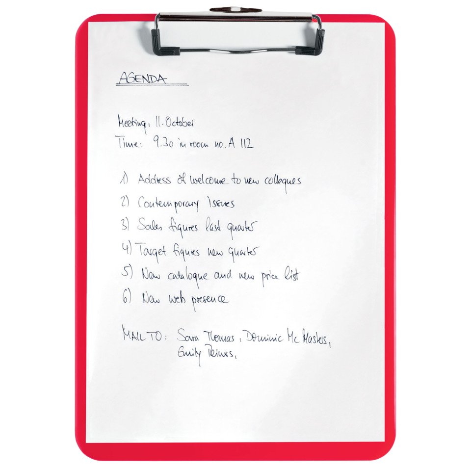 clipboard, whiteboard, clip-board, handwritten, red-border, clipboard, notizblock, agenda, clips, rot
