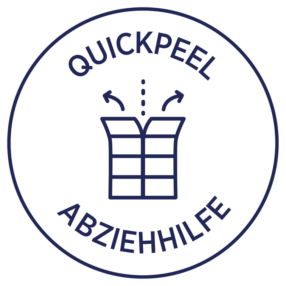 quickpeel, abziehhilfe, folie, schneidehilfe, scheibe