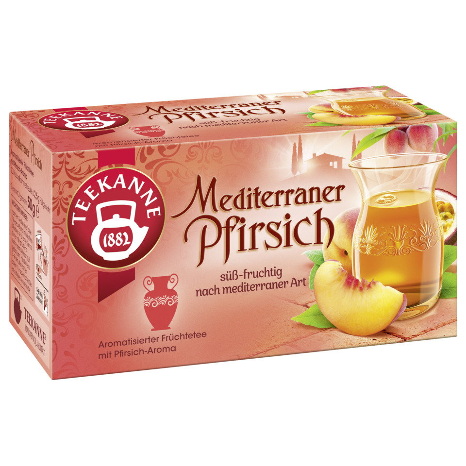Mediterraner Pfirsich, Pfirsichtee, Früchtetee, Aromatisierter Tee, Verpackungsgröße