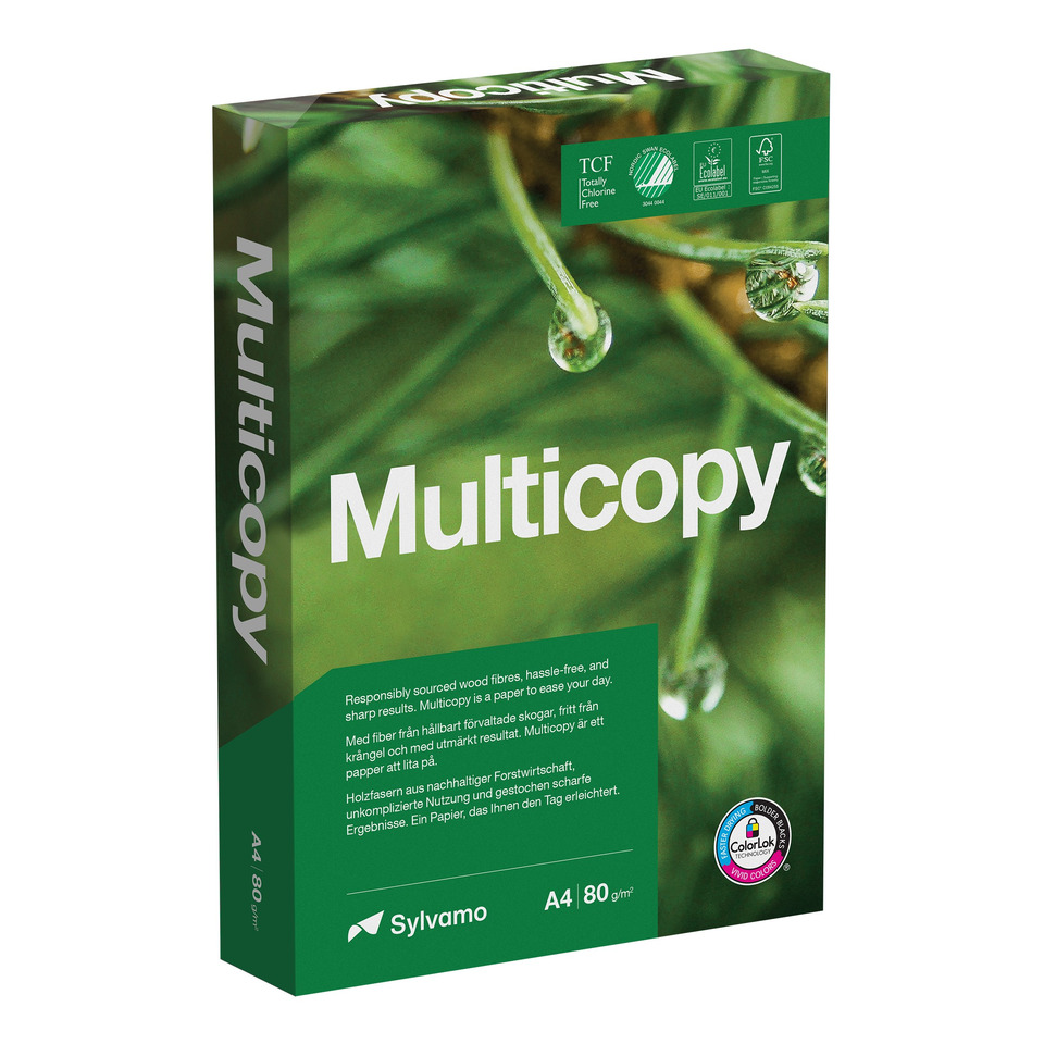 A4 Papier, Multicopy, Grünes Design, Holzfaser, 80 g/m²