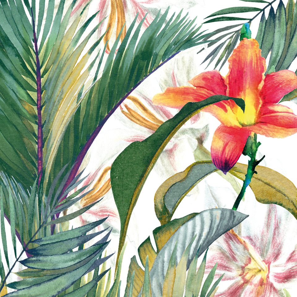 Hemingpflanze, Blume, Orchidee, Tropischer Druck, Pflanzenmuster