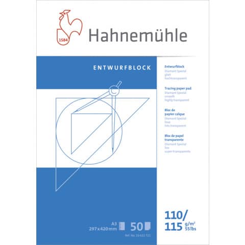 Transparentpapierblock, A3, 110/115g/m², 50 Blatt HAHNEMÜHLE 10622721