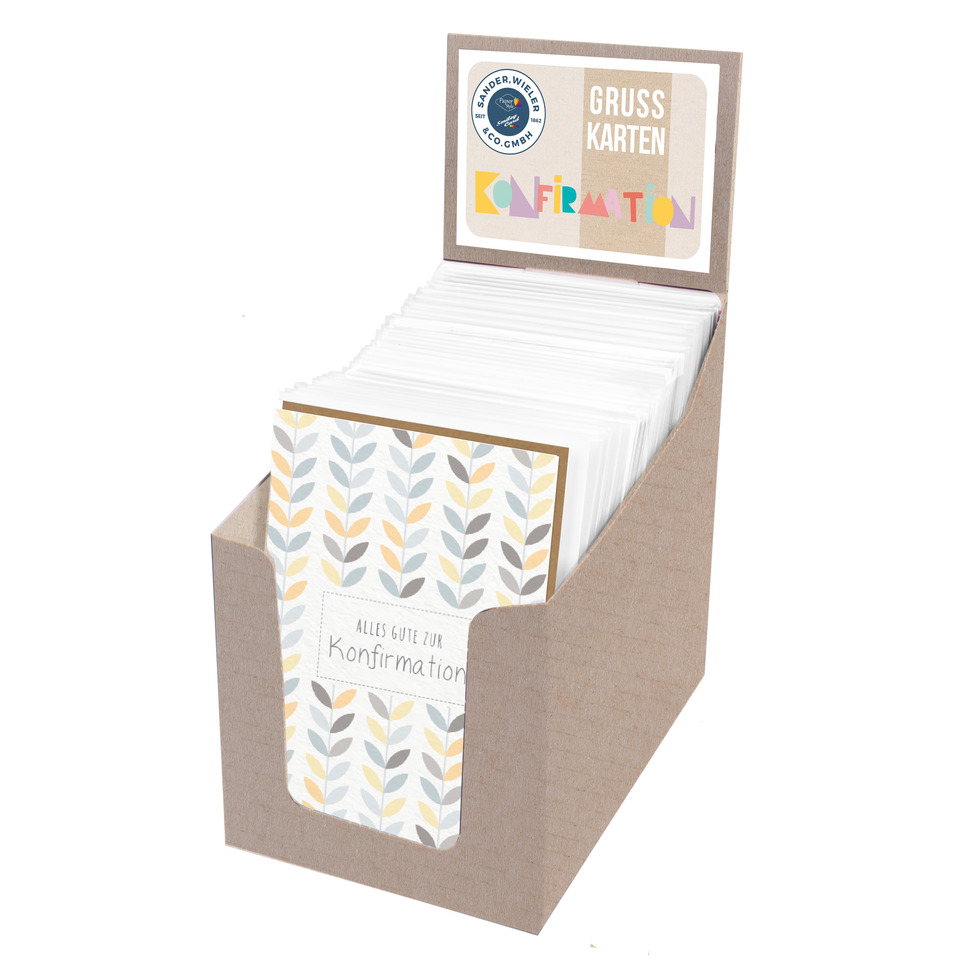 Konfirmationskarten, Kartenbox, Papierkartenset, Deckblatt-Design, Floral Muster