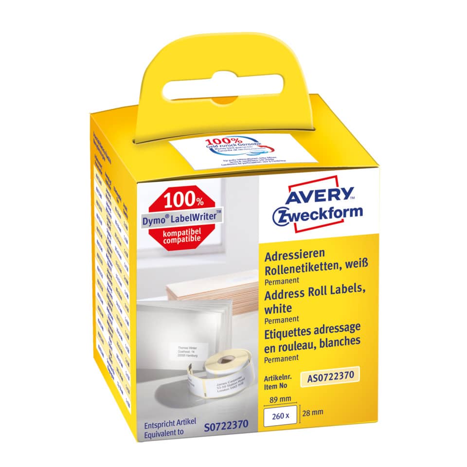 Etiketten, Adresse, Rollenetiketten, Weiß, Permanent
