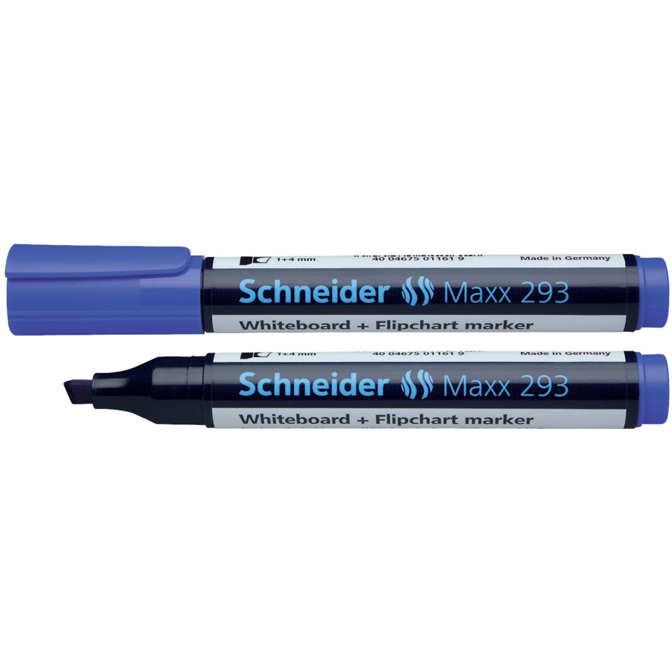 Whiteboard-Marker, Flipchart-Marker, Schneide-Spitze, Blau, Schneider Maxx 293