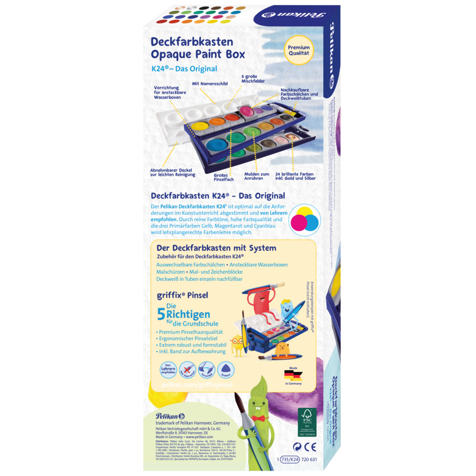 Aquarell-Set, Wasserfarben-Palette, Pinsel, Kunstbedarf, Farbenbox