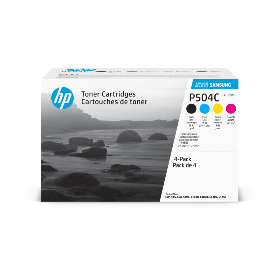 Toner, Kassetten, HP, P504C, 4-pack