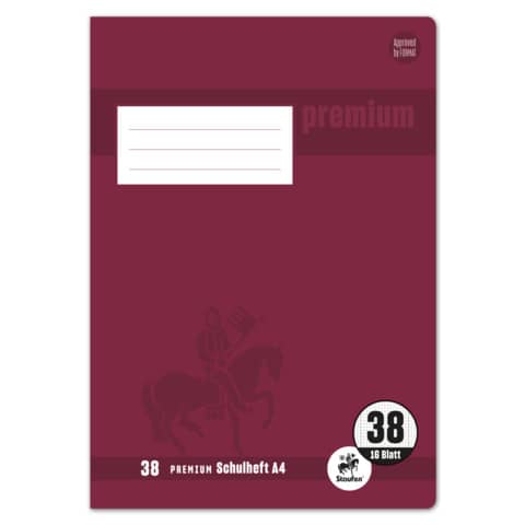 Heft, A4, 90g/m², 16 Blatt, Lin.38, kariert STAUFEN PREMIUM 734010338