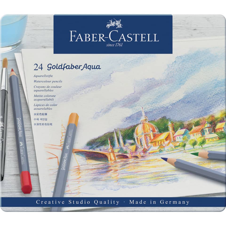 Aquarellstifte, Buntstifte, Wasserfarben, Kunstset, Aquarellpapier