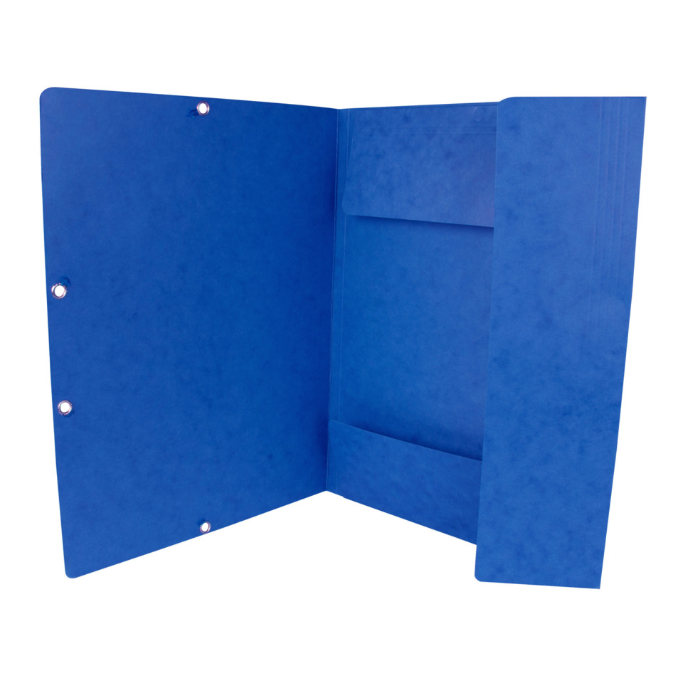 Ordner, Heftrahmen, Kunstleder, Blau, Druckknopflochung