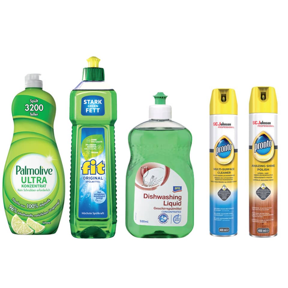 Reinigungsmittel, Spülmittel, Geschirrspülmittel, Flüssigreiniger, Putzmittel
