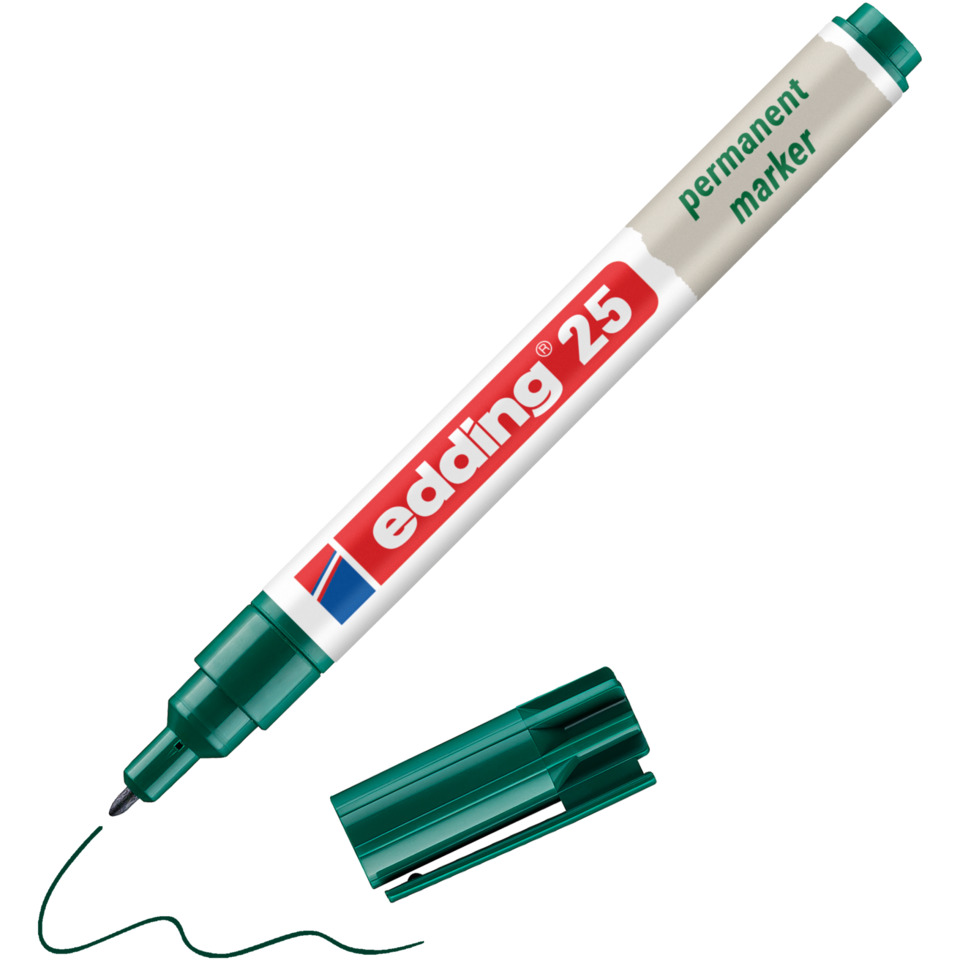 Edding 25, Permanentmarker, Filzstift, Grün, Kugelschreiber-ähnlich