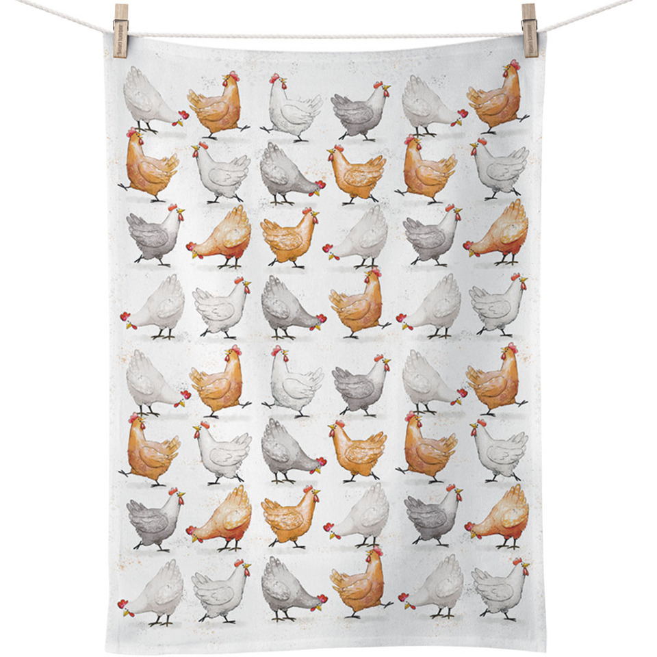 Hahnenmuster, Stofftuch, Hühner, Chickens, Druck