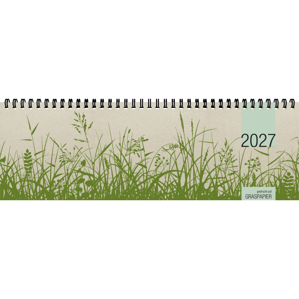 Kalender, Spiralbindung, Grasmotiv, Jahreskalender, Grüntöne