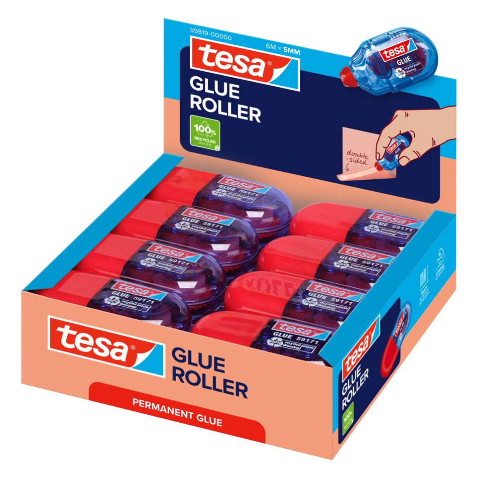 Klebstoffrollen, Permanentkleber, Klebestoff, Tesa, Glasrolle