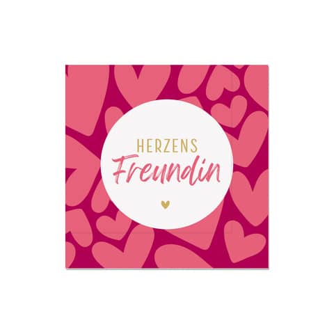 Motivserviette Auf uns Mädels - Herzensfreundin, 33 x 33 cm, sortiert FÜR DICH 103714