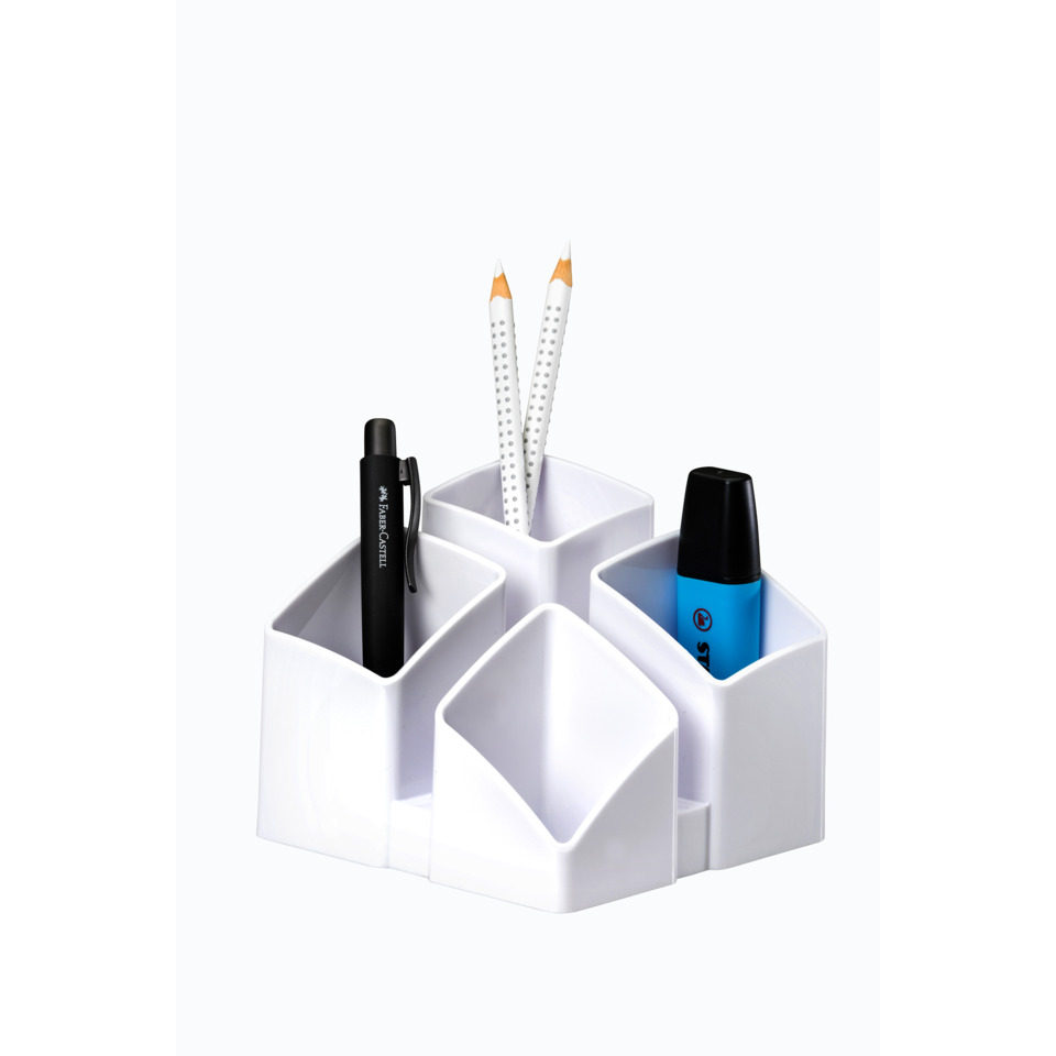 Schreibtisch Organizer, Stifthalter, Penne-Organizer, Sternförmiger Stiftbehälter, Kunststoff weiß